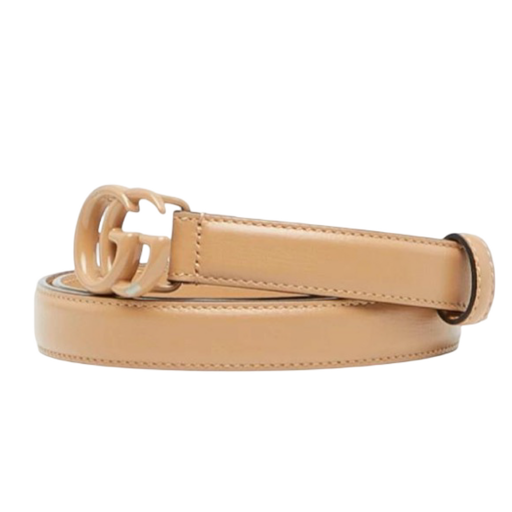 Gucci GG Marmont Leather Belt Beige Double G Buckle Size 70/28 – Previously Owned Authentic
