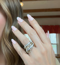 Two-Tone Interlocking Stack Ring | Gold & Silver Pavé Fashion Ring custom jewelry