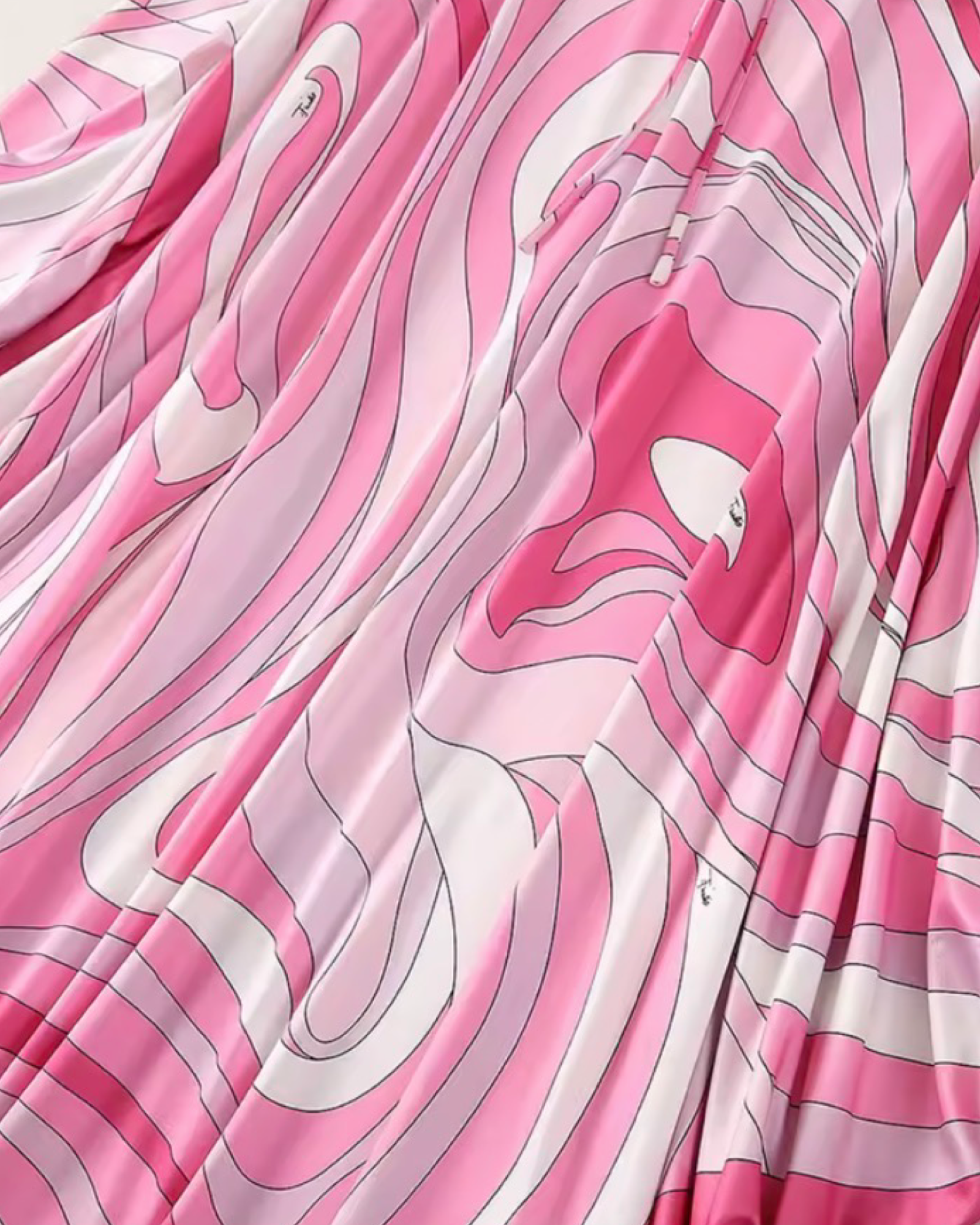 Pink Abstract Print Loose Kaftan Maxi Dress – Batwing Sleeve Resort Dress