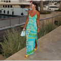 Woman’s Pucci-Inspired Abstract Print Summer Dress – Sleeveless Resort Maxi Dress