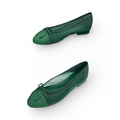 Sheer Mesh Ballet Flats with Cap Toe Bow Detail – Handmade Leather Sole