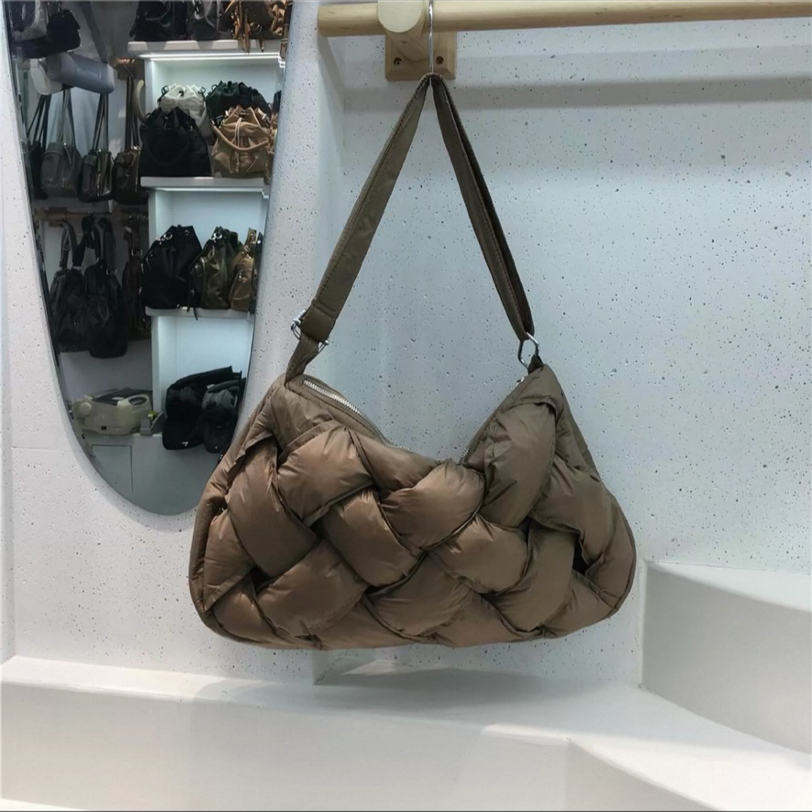 Padded Woven Shoulder & Crossbody Bag
