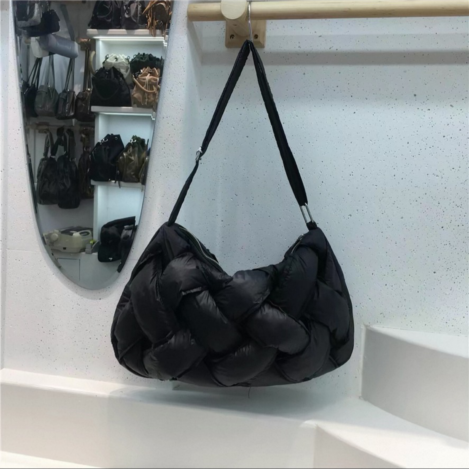 Padded Woven Shoulder & Crossbody Bag