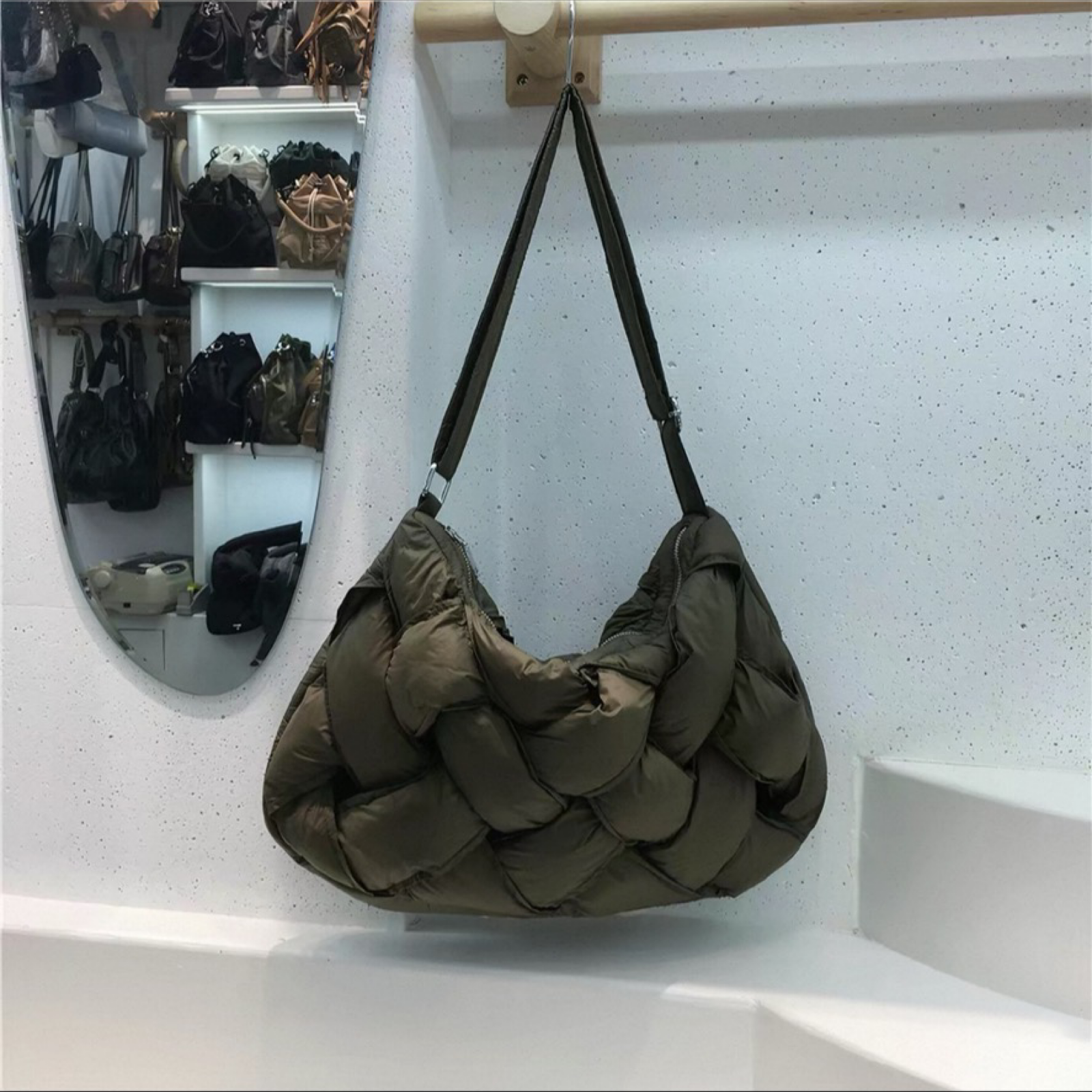 Padded Woven Shoulder & Crossbody Bag