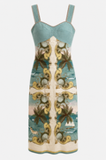 Farm Rio Royal Sea Linen Midi Dress – NWT - Authentic