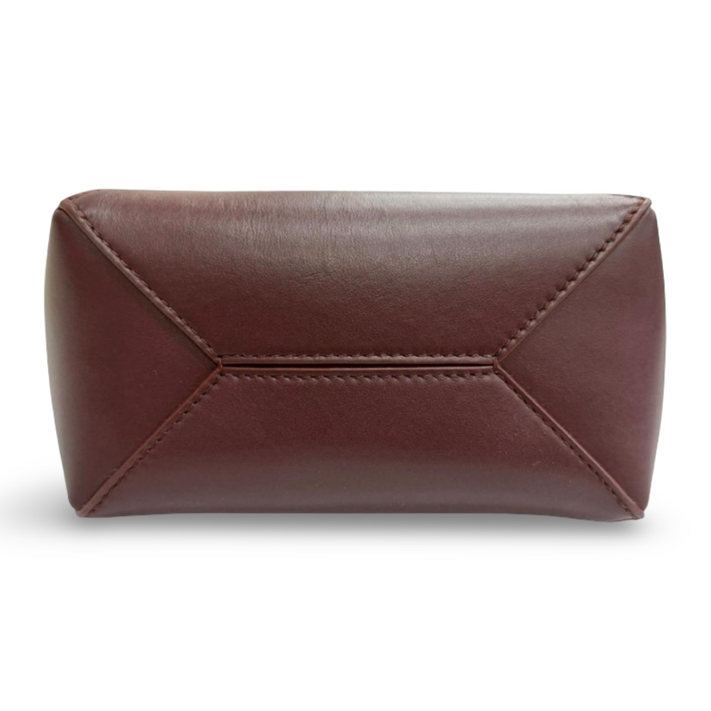 Loewe Puzzle Fold Mini Tote Bag Burgundy Shiny Calfskin – Previously Owned Authentic