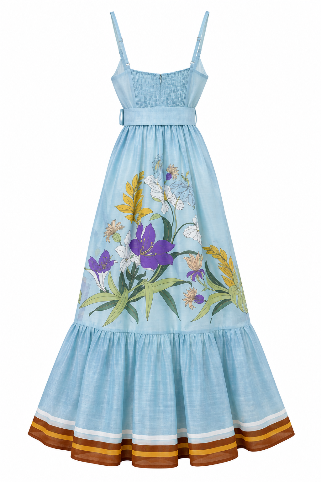 Floral Botanical Floral Ruffle Maxi Dress