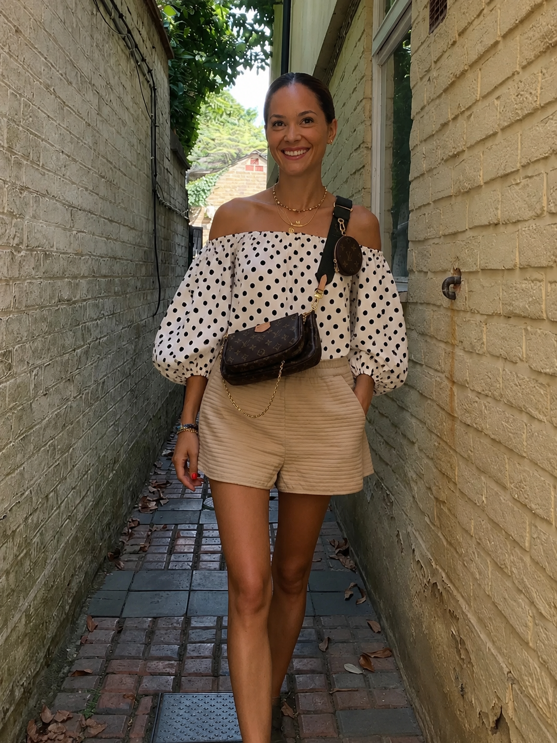 Polka Dot Off-Shoulder Puff Sleeve Blouse – Women’s Relaxed Fit Statement Top
