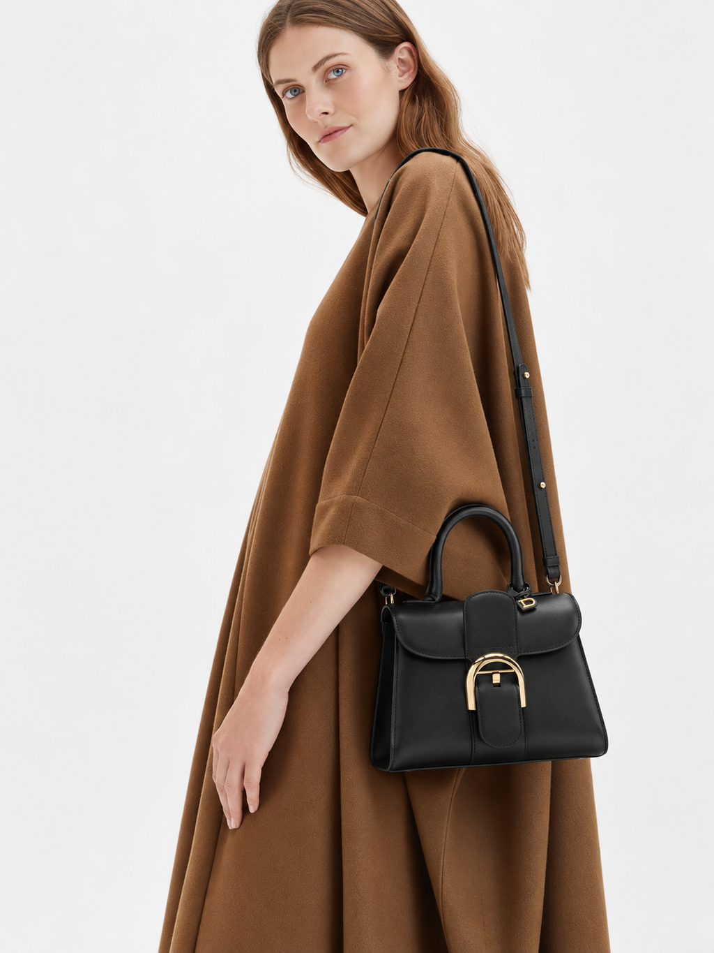 Delvaux Brillant Mini Black Leather Top Handle Bag with Gold Hardware – Authentic- Previously Owned