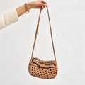 Mini sac tressé en cuir nappa Massimo Dutti – Sable