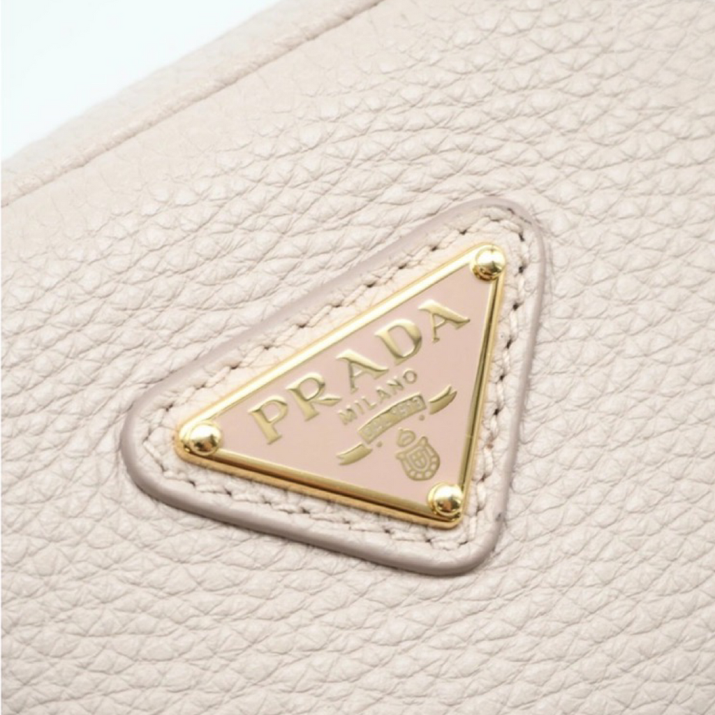 PRADA – Leather Mini Bag Crossbody – Pink Beige – RFID Chip – 100% Authentic Previously Owned