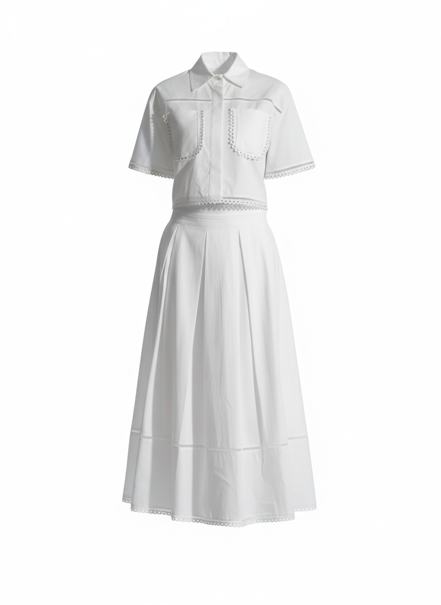 A-Lined Skirt & Lapel Top