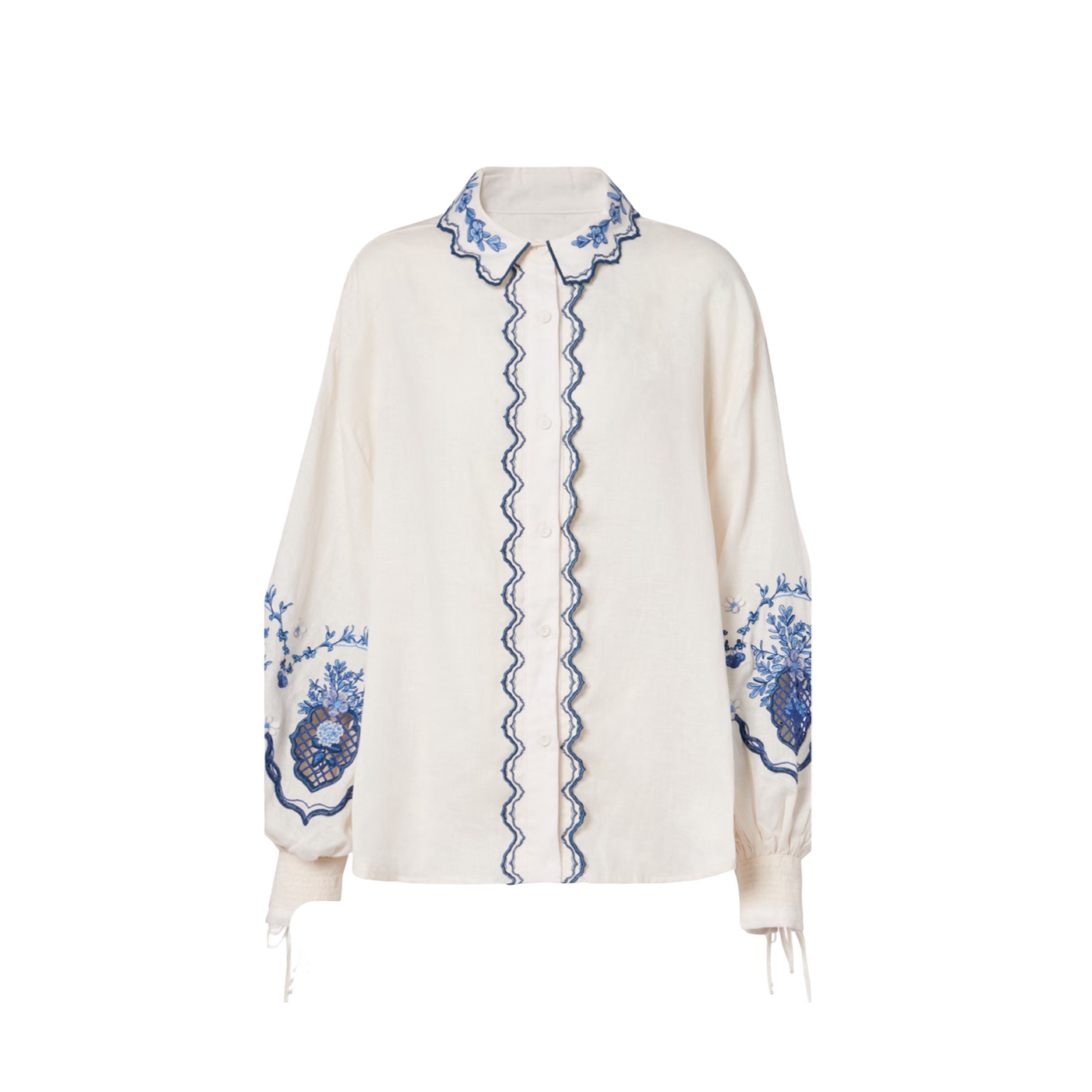 Women’s Floral Embroidered Two-Piece Shirt and Skirt Set | Sold Separately