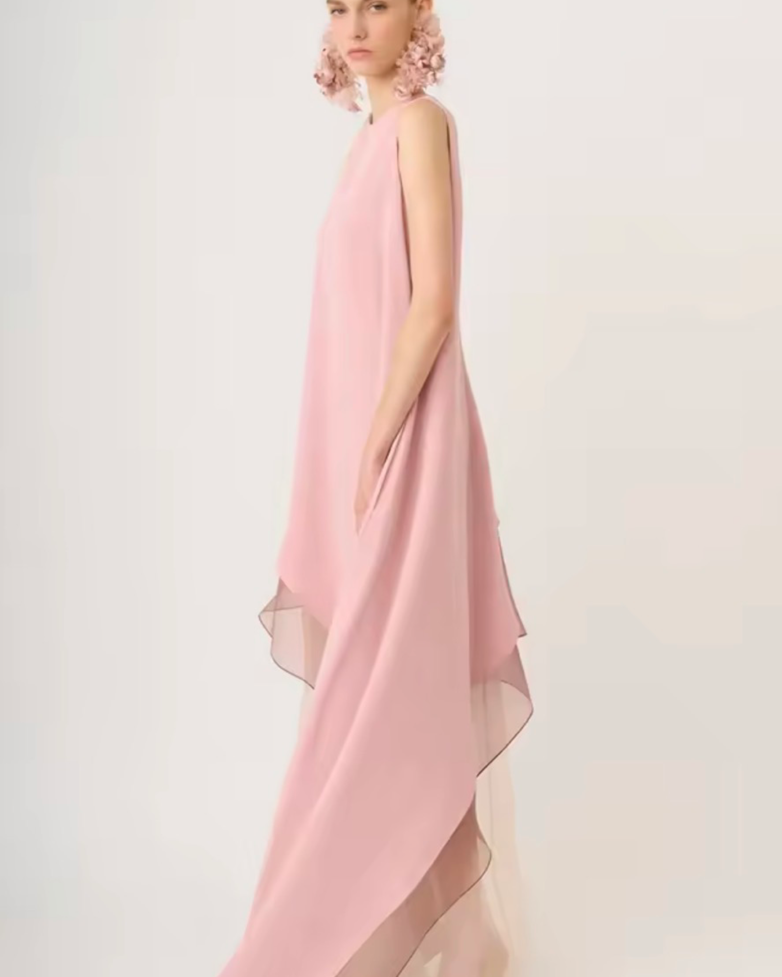 Women’s Tiered Chiffon A-Line Evening Gown | Custom Size Available