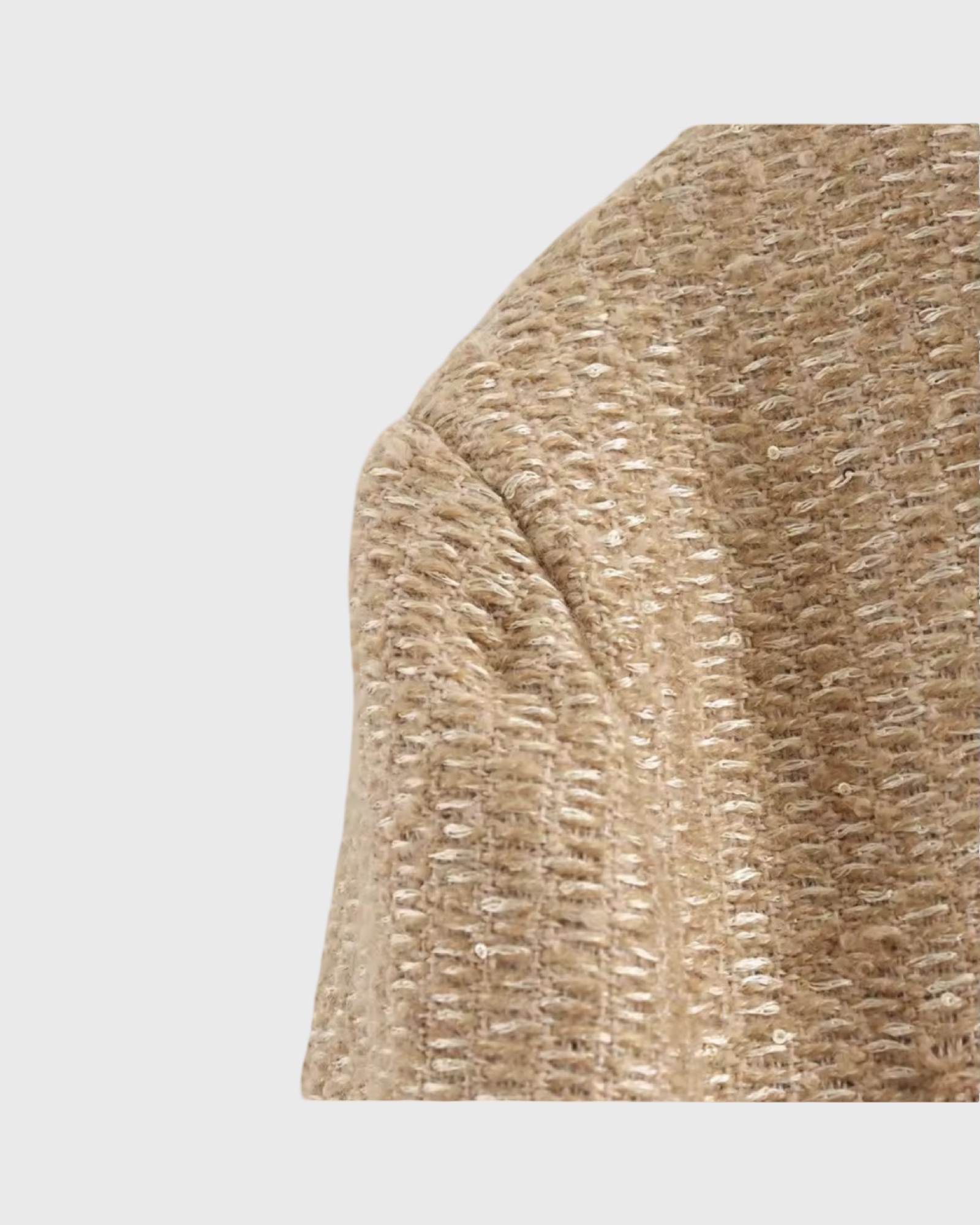 Women’s Cropped Tweed Jacket – Button Front Knit Bouclé Style Short Blazer