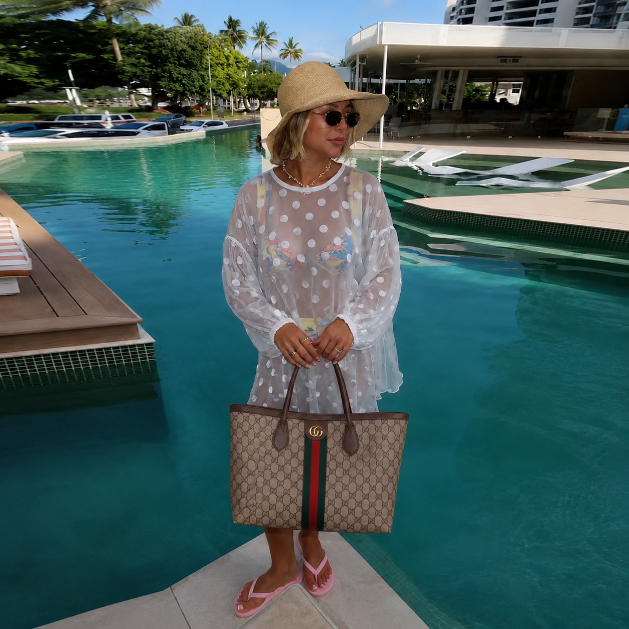 Polka Dot Sheer Beach Cover Up for Women | Long Sleeve Mesh Mini Dress | Vacation & Resort Wear