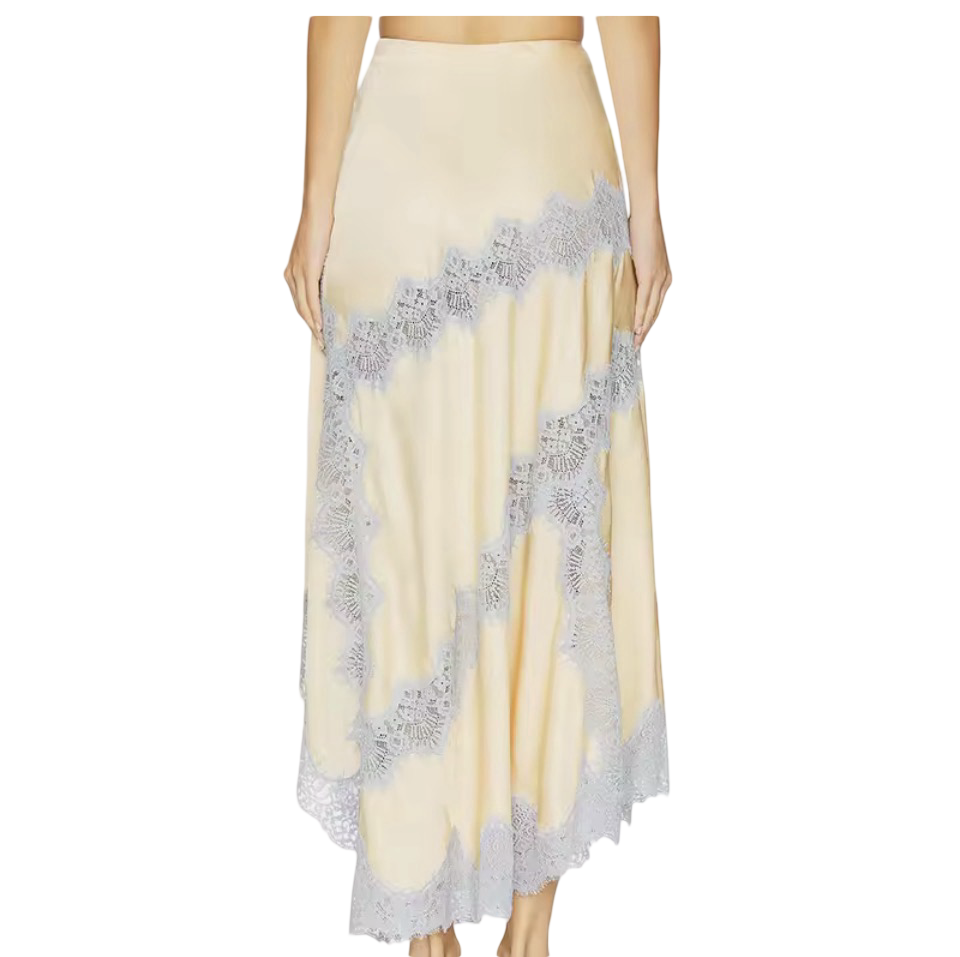 Blue Lace Embroidered Camisole & Maxi Skirt Set