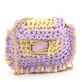 FENDI Pico Bucket AirPods Holder | Mini Pouch Lavender & Natural SA Rank Like NEW Authentic Previously Owned