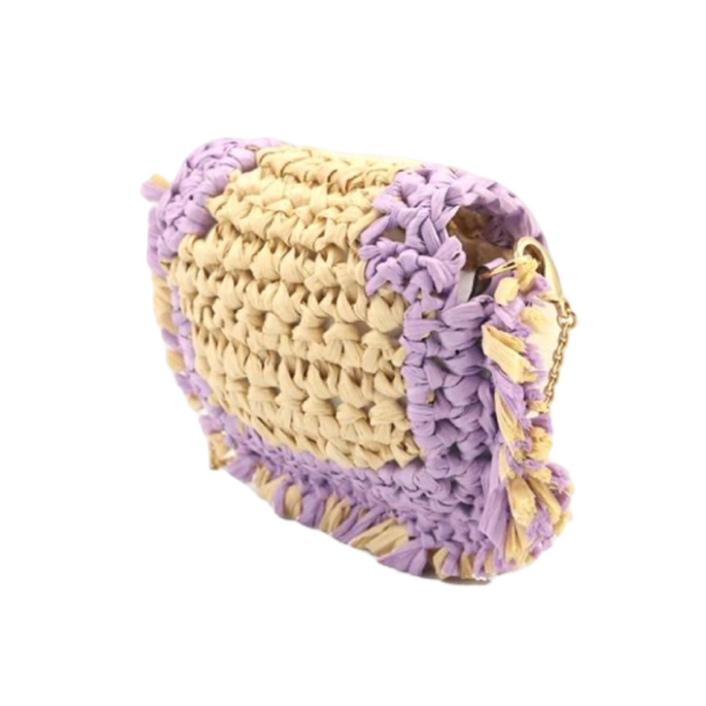 FENDI Pico Bucket AirPods Holder | Mini Pouch Lavender & Natural SA Rank Like NEW Authentic Previously Owned