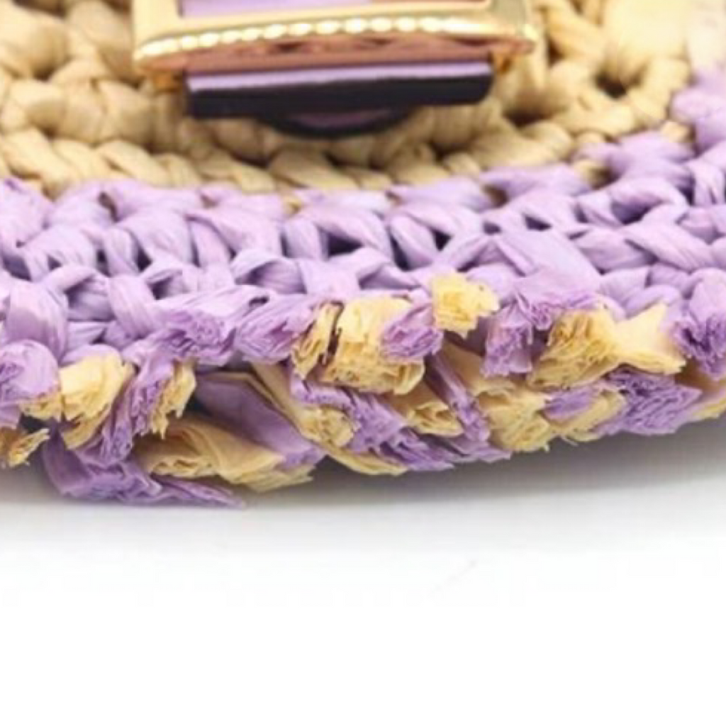 FENDI Pico Bucket AirPods Holder | Mini Pouch Lavender & Natural SA Rank Like NEW Authentic Previously Owned
