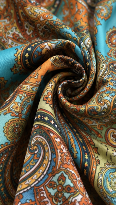 L’LUXE Ornamental Paisley Straight-Fit Maxi Shirt Dress with Tie Belt