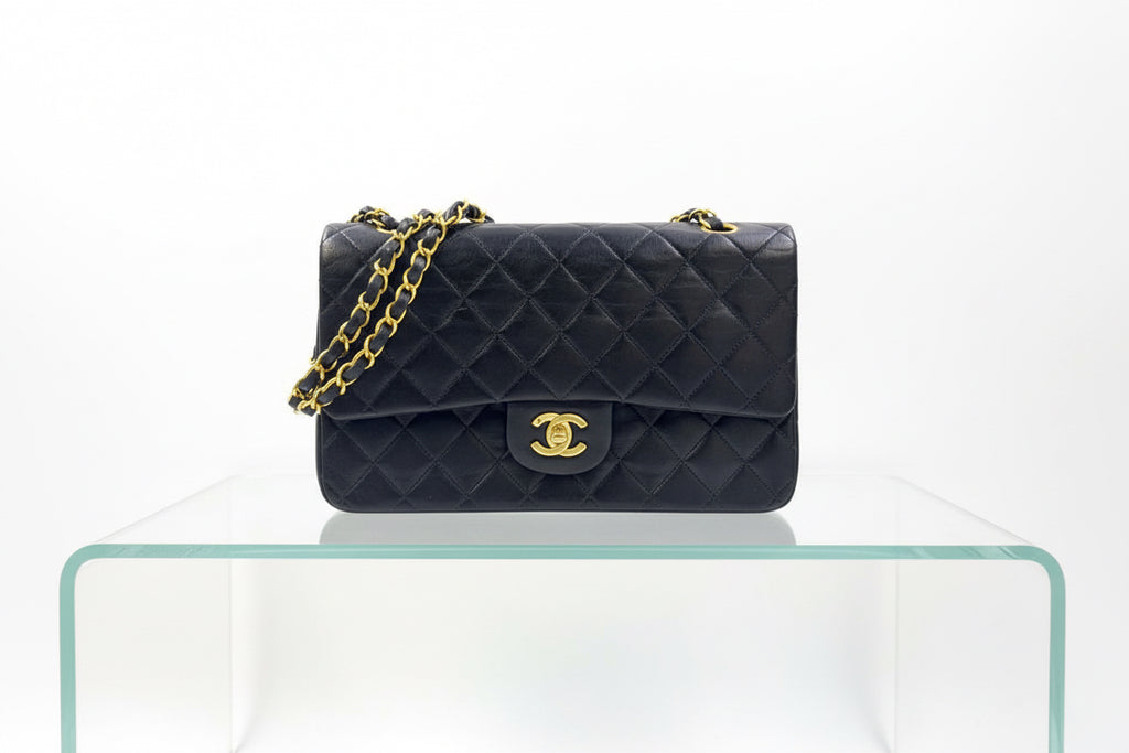 Chanel Classic Flap Medium Quilted Lambskin Previously Owned Authentic