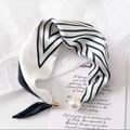 Pearl Buckle Printed Skinny Scarf for Women | L’LUXE