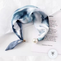 Pearl Buckle Printed Skinny Scarf for Women | L’LUXE