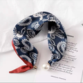 Pearl Buckle Printed Skinny Scarf for Women | L’LUXE