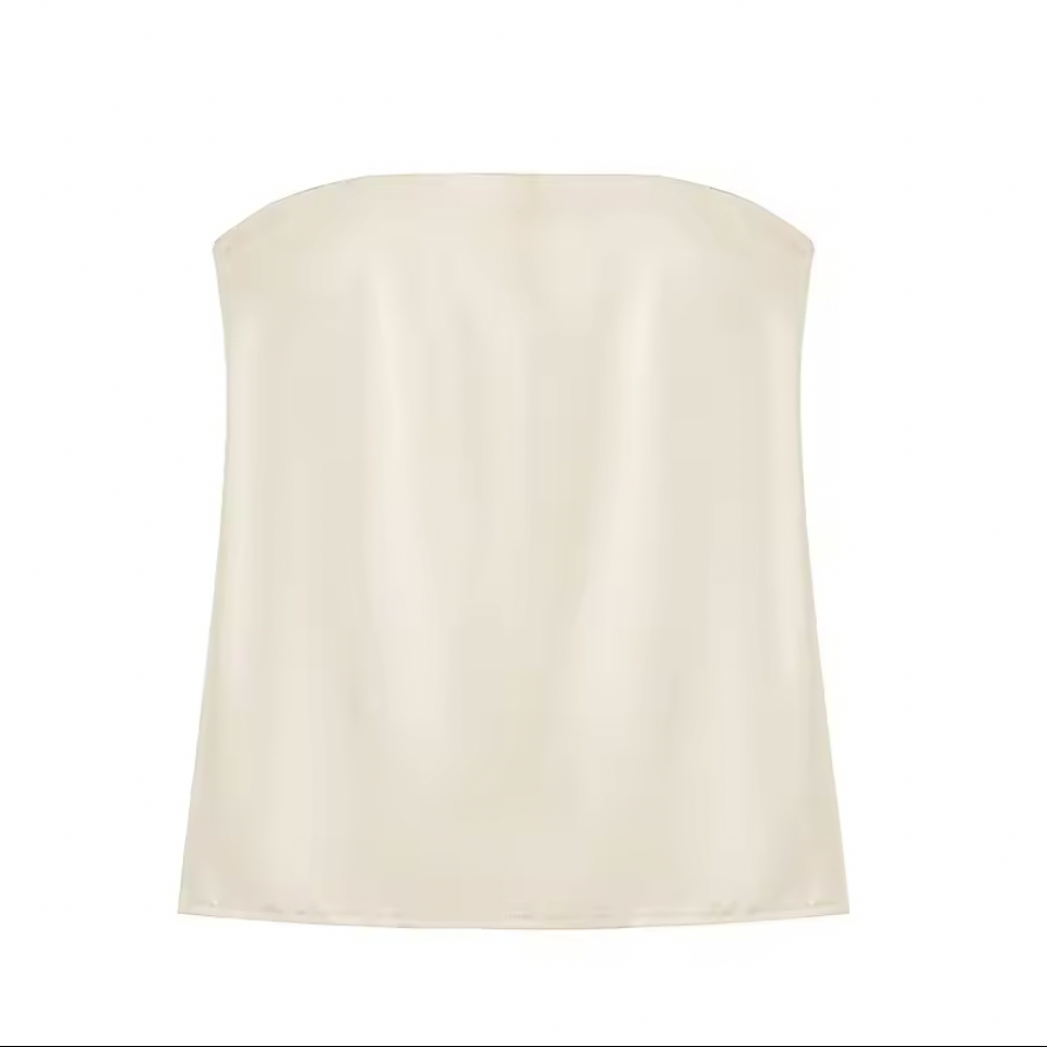 Satin Off-Shoulder Top & High-Waist Trousers Set