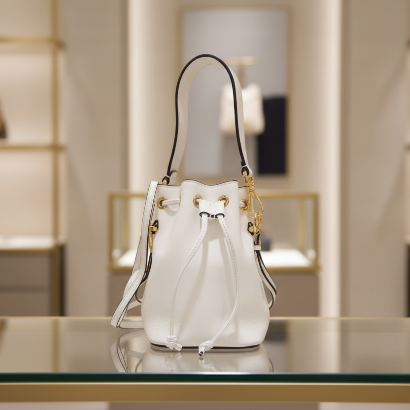 Fendi Mini Mon Tresor Calf Shoulder Bag F11CB/Bianco/Gold – Great Condition | Authentic Pre-Owned | L’LUXE Authentic’s