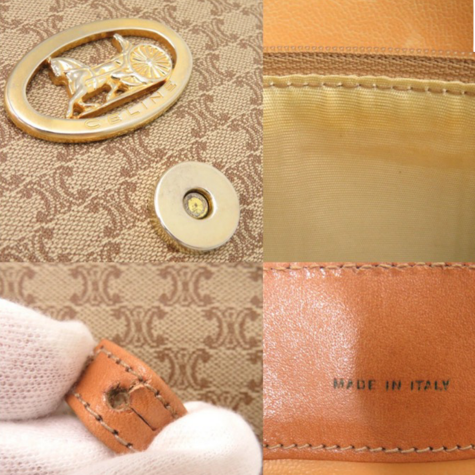 CELINE Macadam Beige Shoulder Bag | Authentic Previously Owned