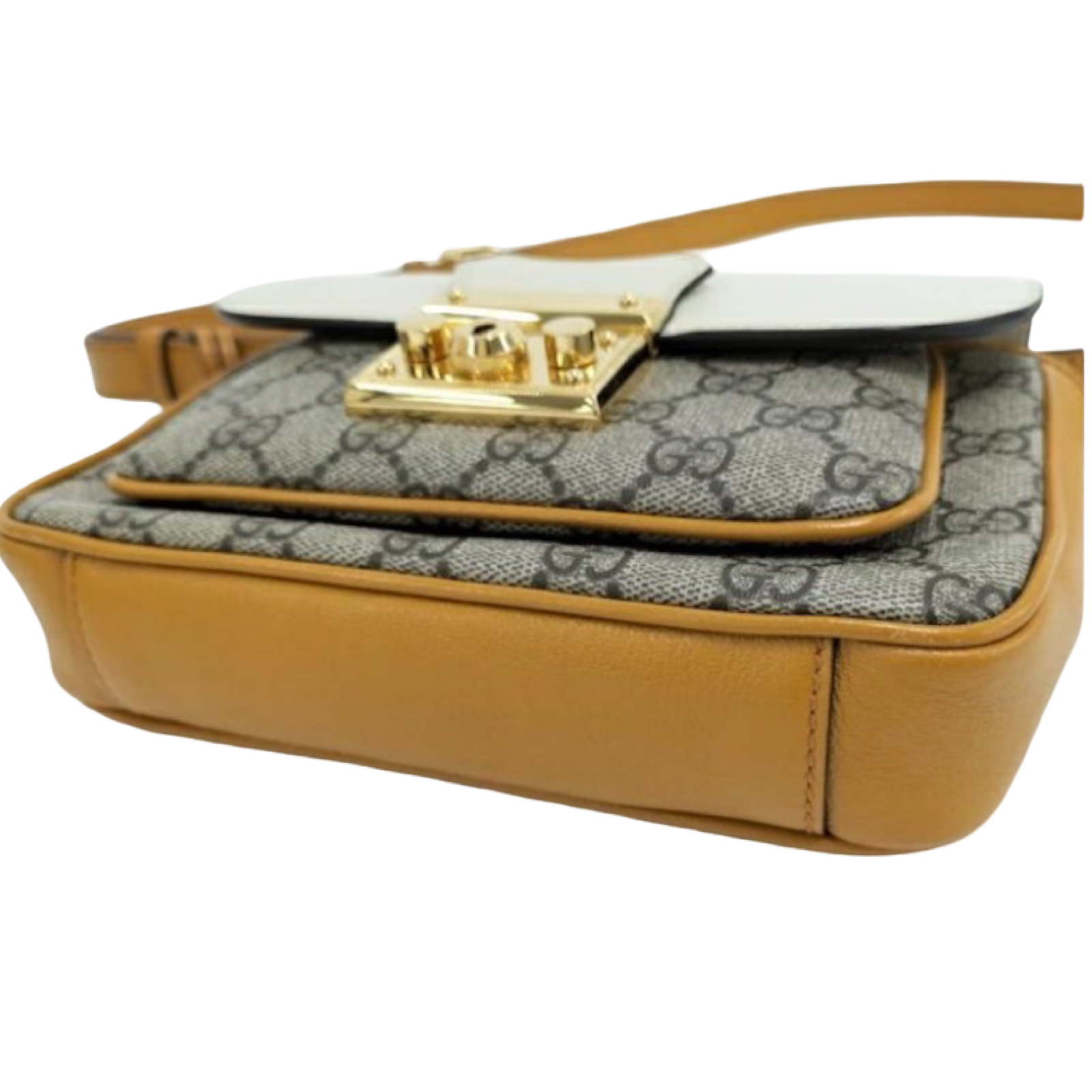 GUCCI Padlock Small GG Supreme Beige Mustard White Shoulder Bag – Authentic Previously Owned