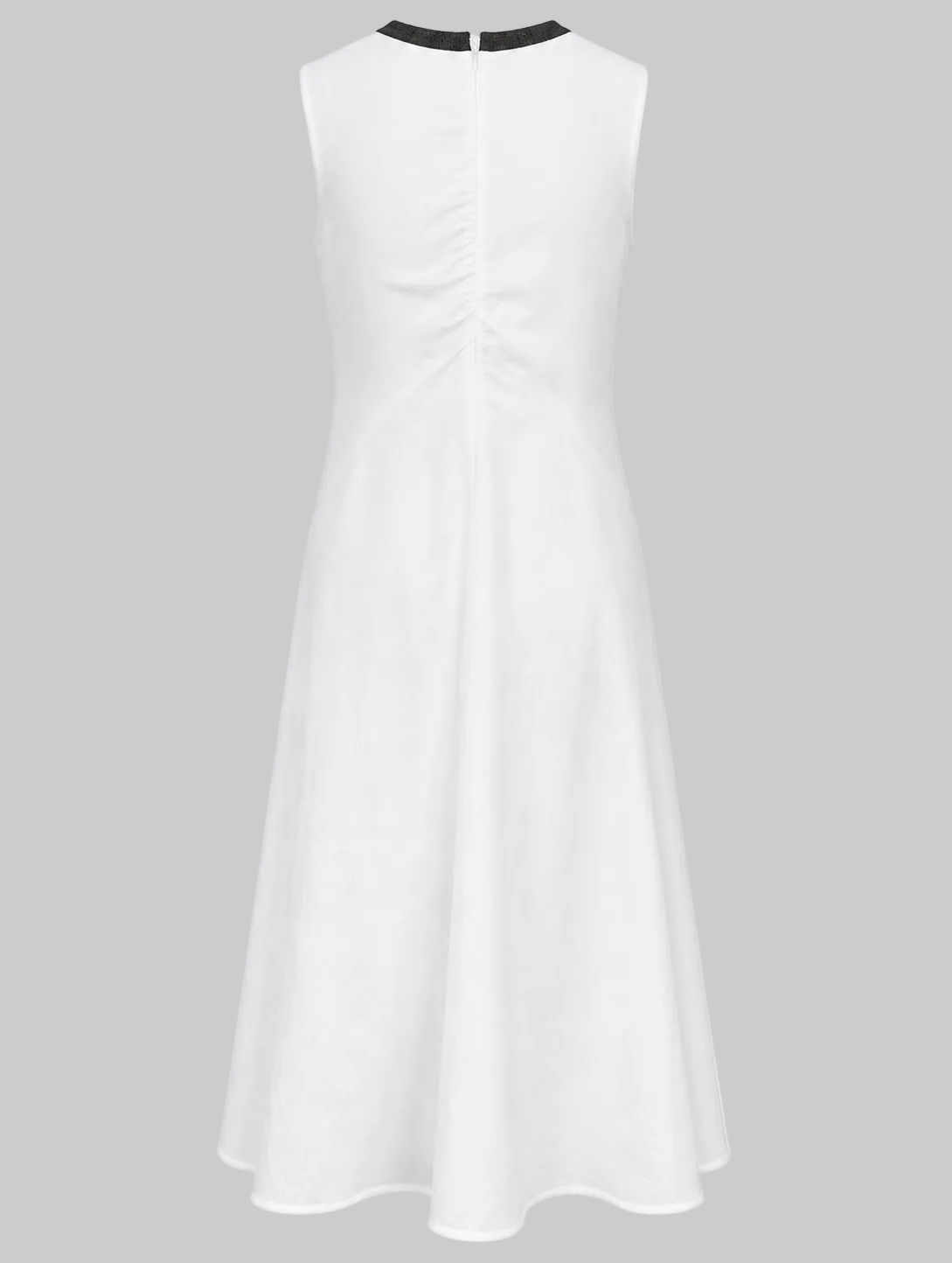 Women’s White Linen Midi Dress | Sleeveless Elegant Summer Dress
