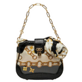 LOUIS VUITTON Sac Flare Monogram Charm Black Beige Gold Chain Shoulder Bag – Authentic Previously Owned