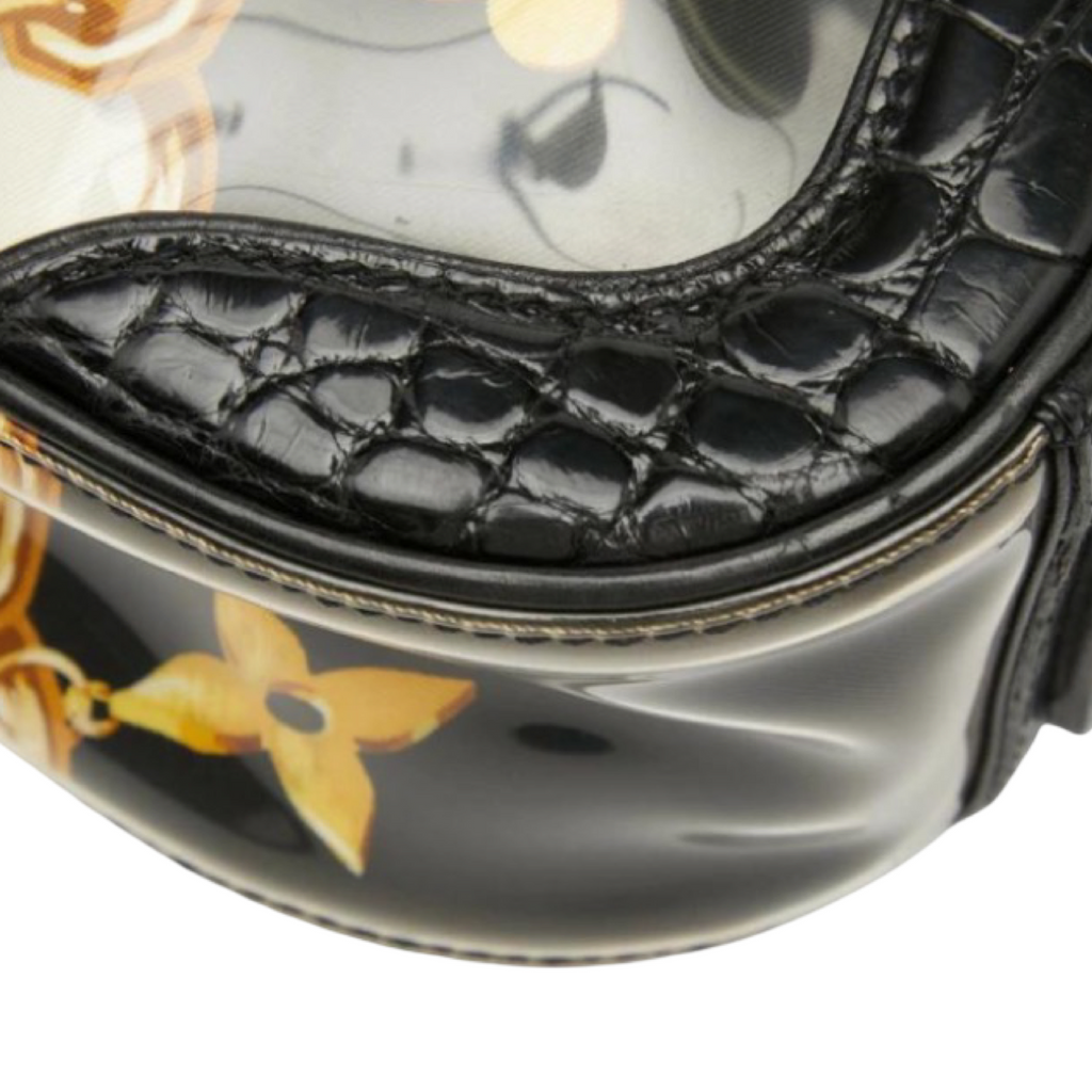 LOUIS VUITTON Sac Flare Monogram Charm Black Beige Gold Chain Shoulder Bag – Authentic Previously Owned