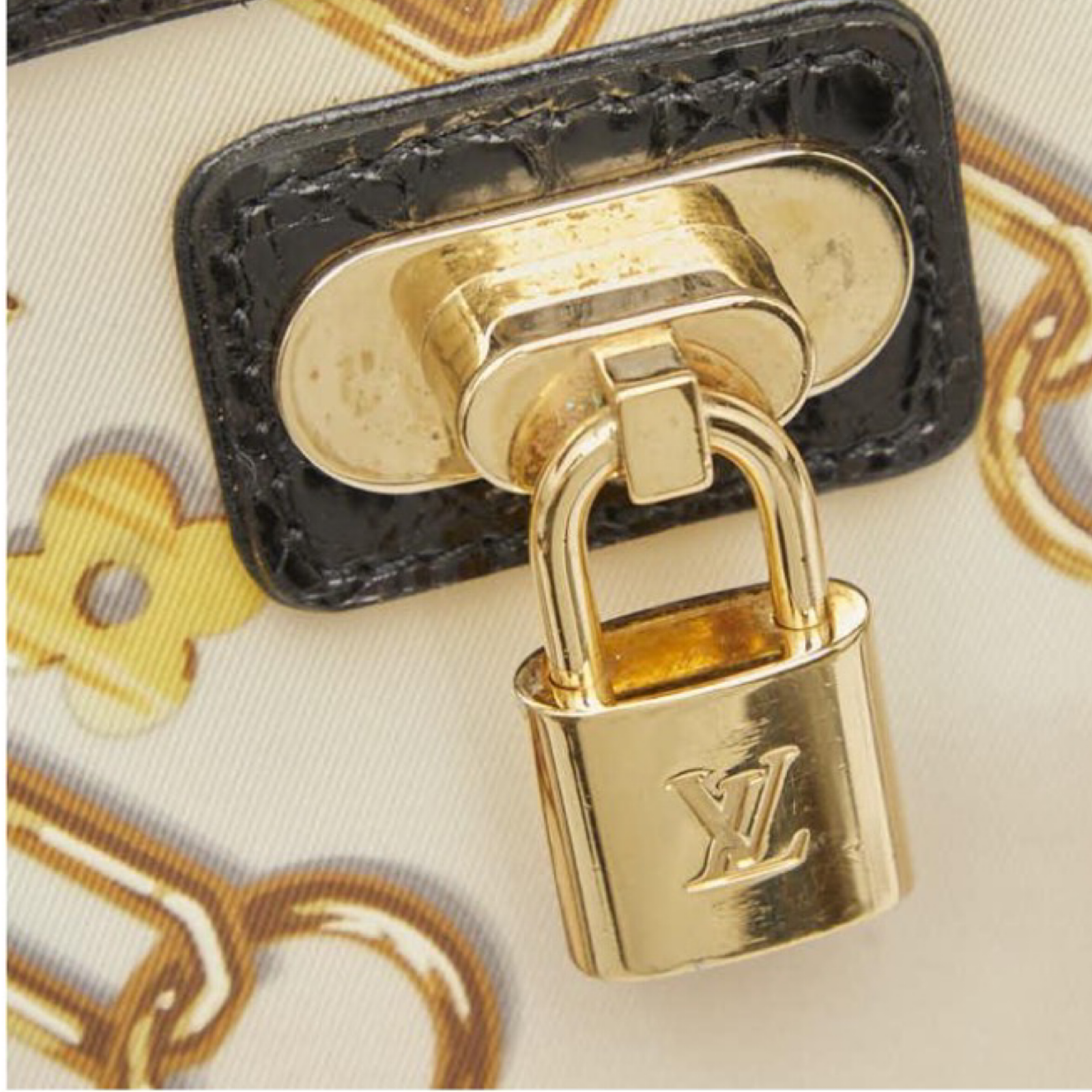 LOUIS VUITTON Sac Flare Monogram Charm Black Beige Gold Chain Shoulder Bag – Authentic Previously Owned