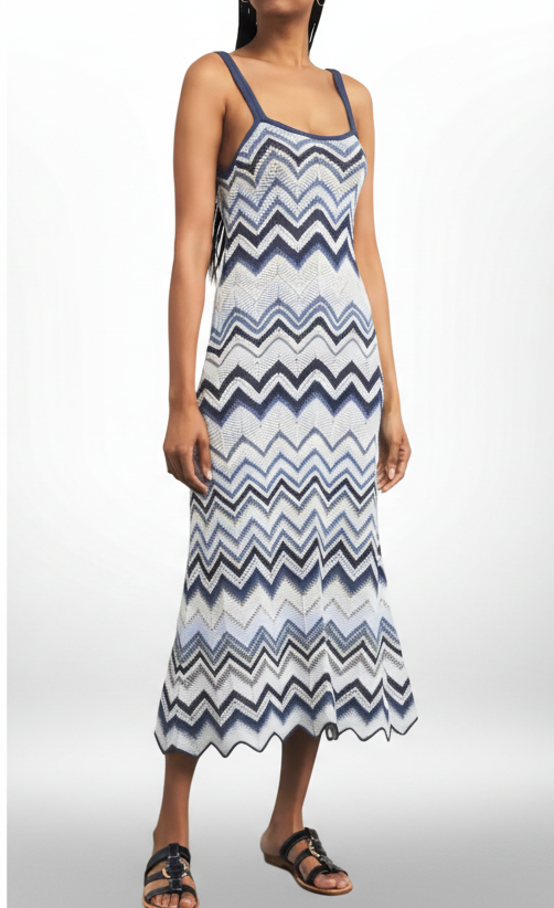 Chevron Knit Maxi Dress | L’LUXE Resort • Wear