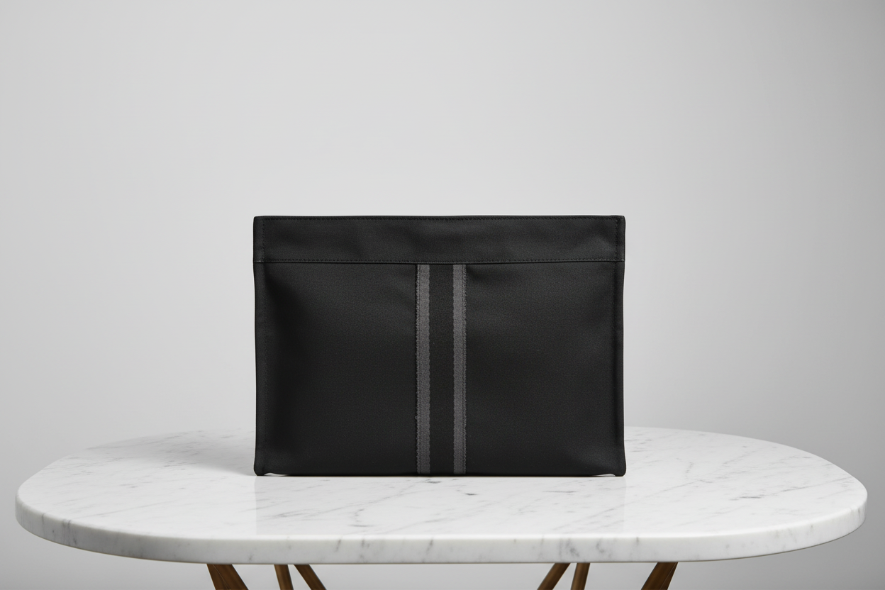 Hermès Fourre Tout Clutch Canvas Leather Black Gray – Very Good Condition | L’LUXE Authentic’s