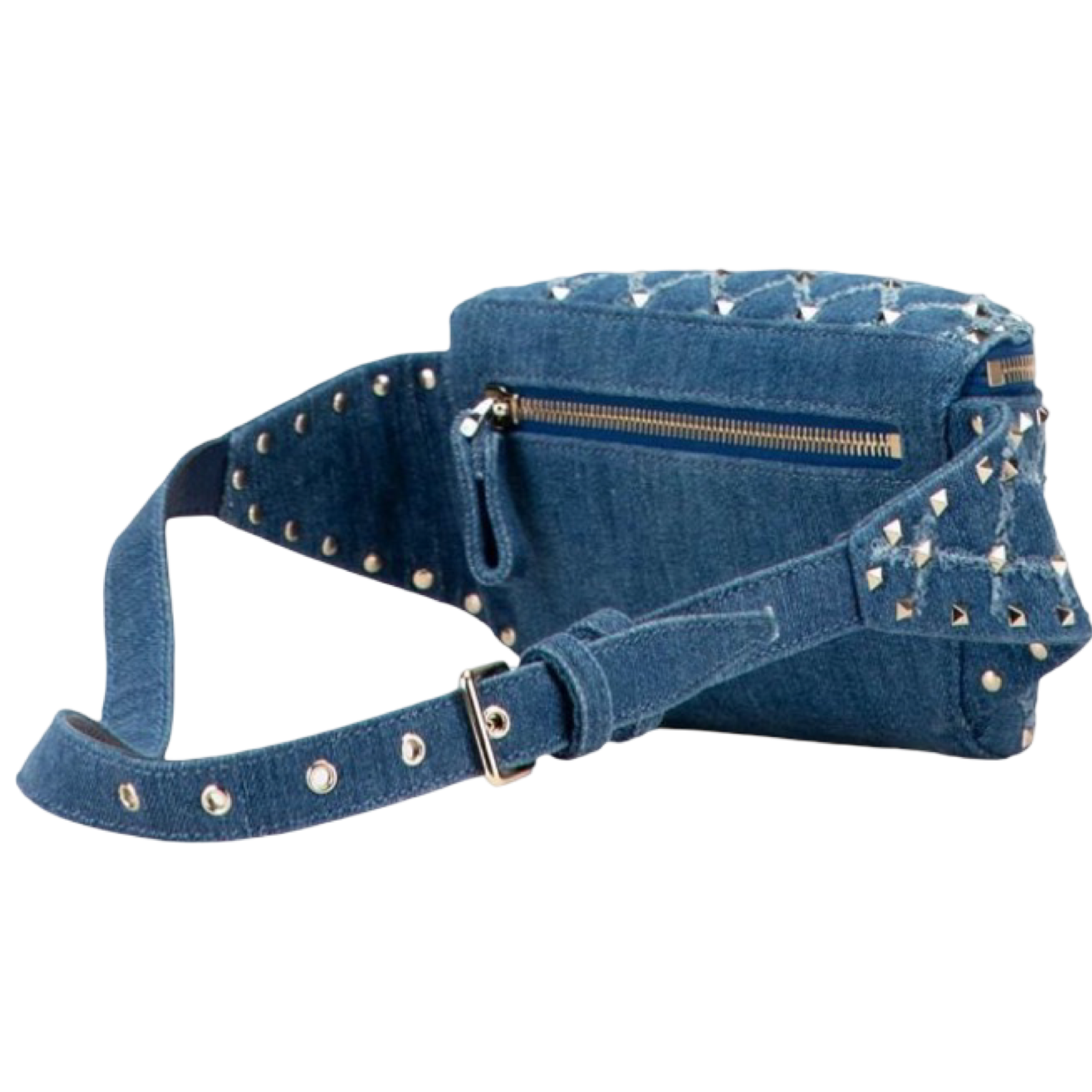 VALENTINO Blue Denim Studded Shoulder Bag | Previously Owned Authentic