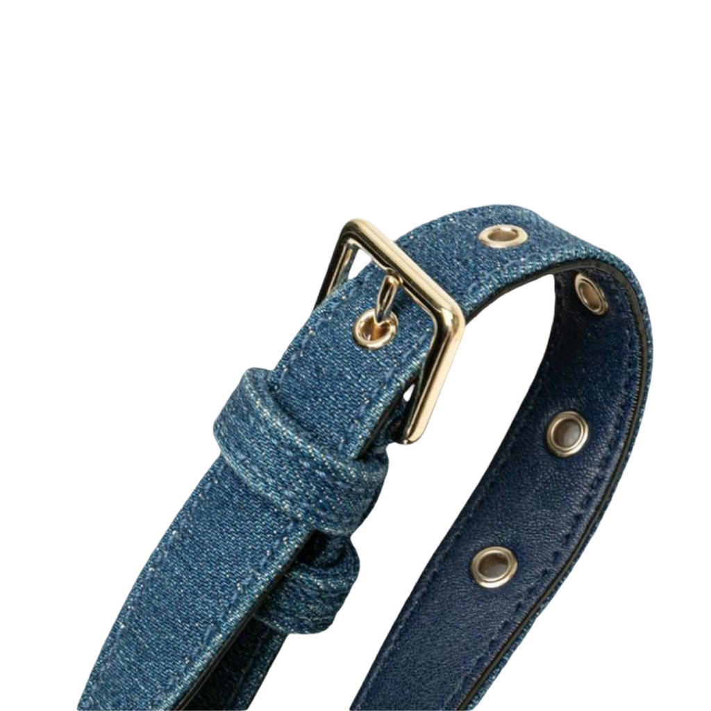 VALENTINO Blue Denim Studded Shoulder Bag | Previously Owned Authentic