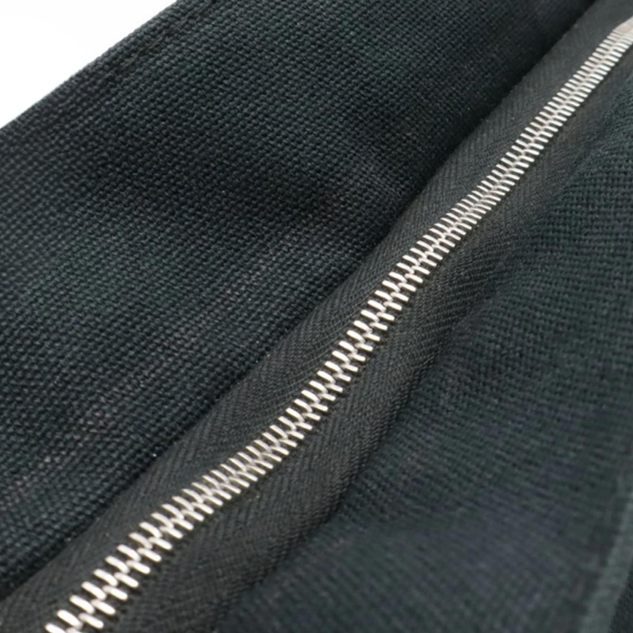 Hermès Fourre Tout Clutch Canvas Leather Black Gray Previously Owned Authentic