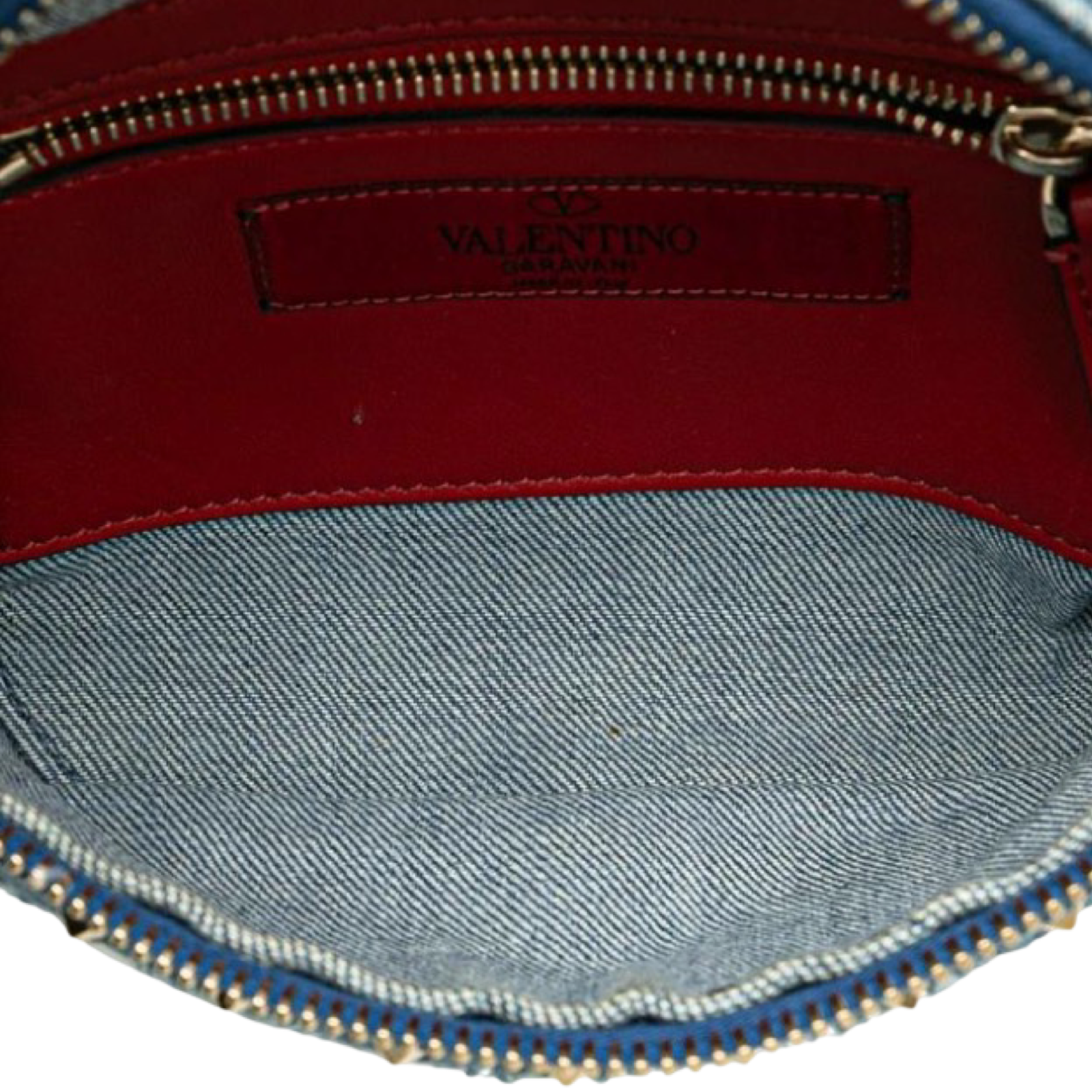 VALENTINO Blue Denim Studded Shoulder Bag | Previously Owned Authentic