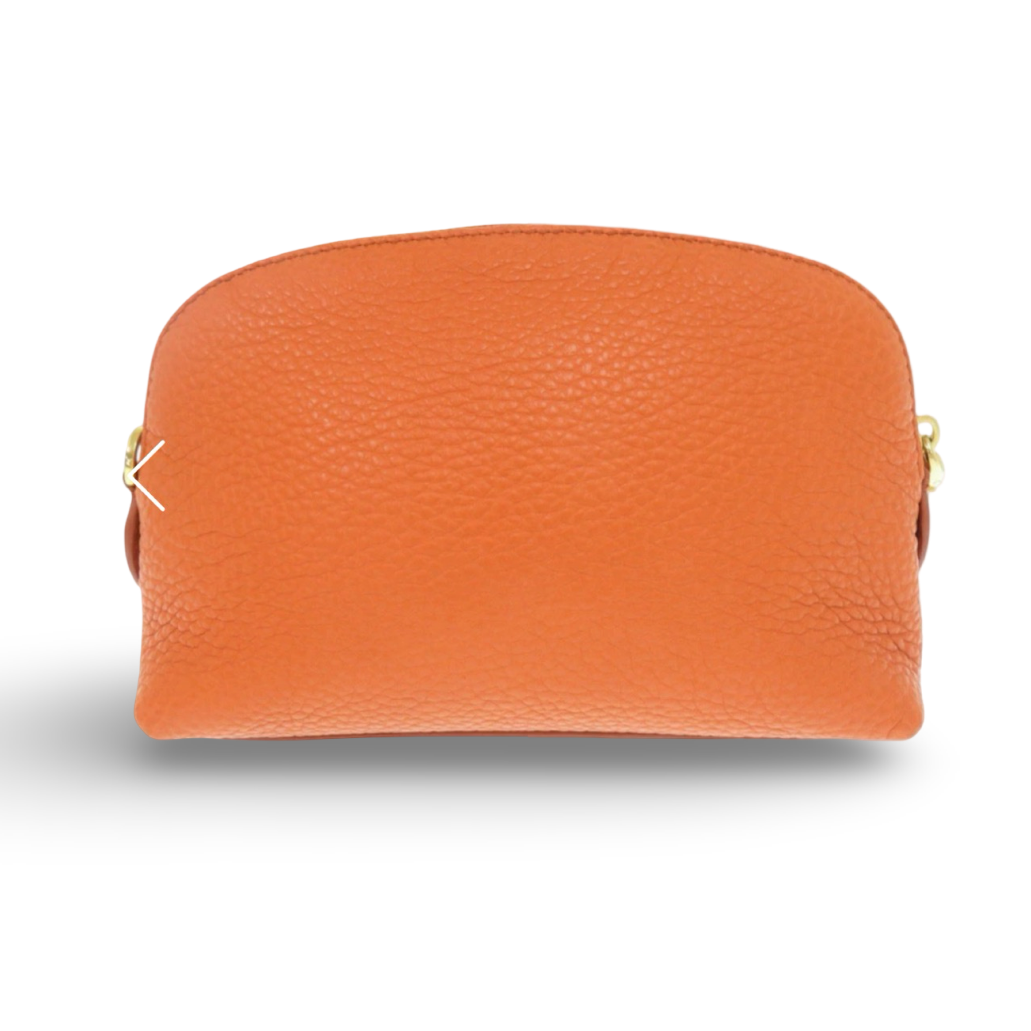 Prada Orange Leather Cosmetic Pouch Gold Hardware Previously Owned Authentic