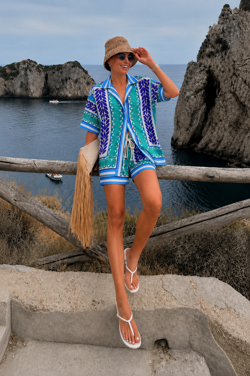 Blue Botanical Resort Collection | Dress, Shirt & Shorts