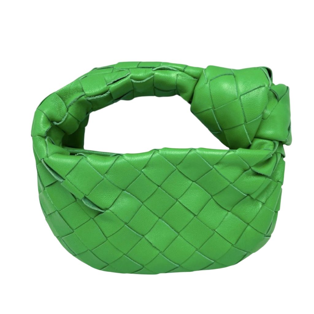 BOTTEGA VENETA Mini Jodie Green Leather Handbag | Previously Owned Authentic