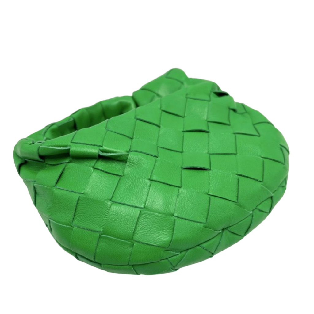 BOTTEGA VENETA Mini Jodie Green Leather Handbag | Previously Owned Authentic