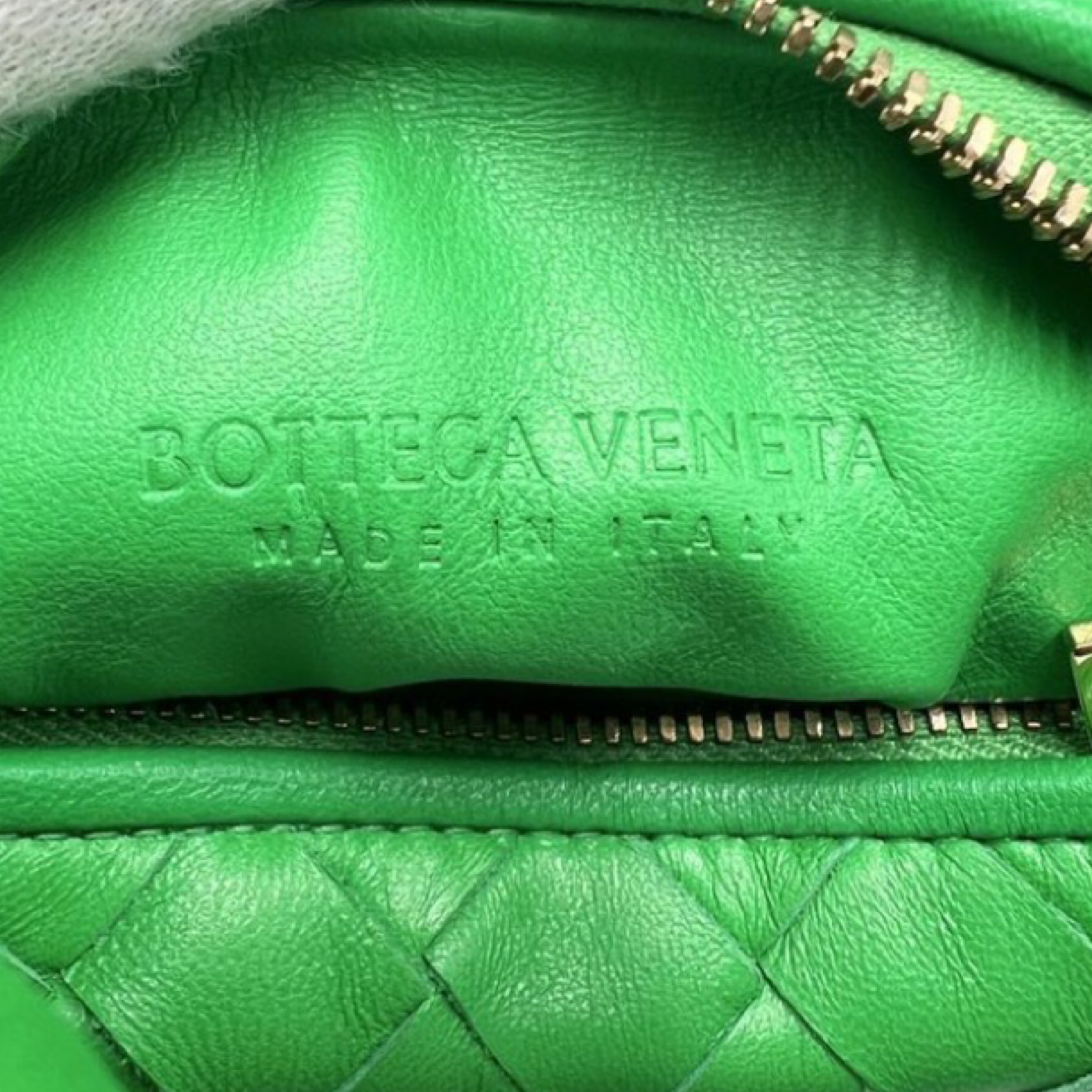 BOTTEGA VENETA Mini Jodie Green Leather Handbag | Previously Owned Authentic
