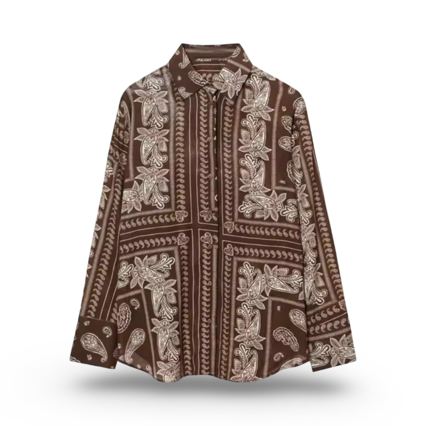 Bandanna Inspired Paisley Print Shirt and Wide-Leg Pants Set| L’LUXE Matching Sets