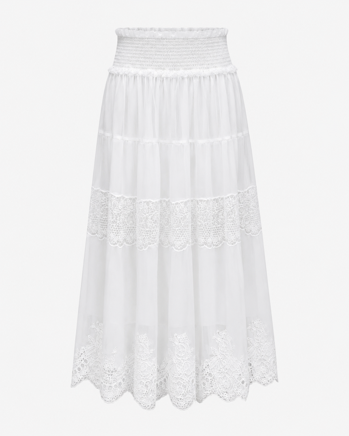 Women’s Blue & White Silk Linen Embroidered Lace Shirt or Pleated Skirt Matching Co-Ord Outfit